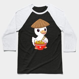 Funny duck is eating noodles Baseball T-Shirt